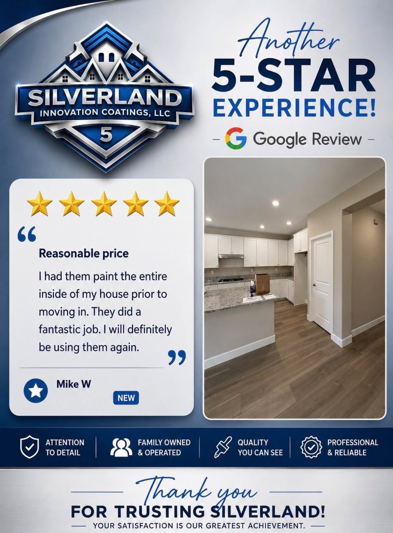 Five-star Google review from Mike W.